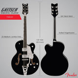 Gretsch Falcon Hollow Body Black Electric Guitar Bundle