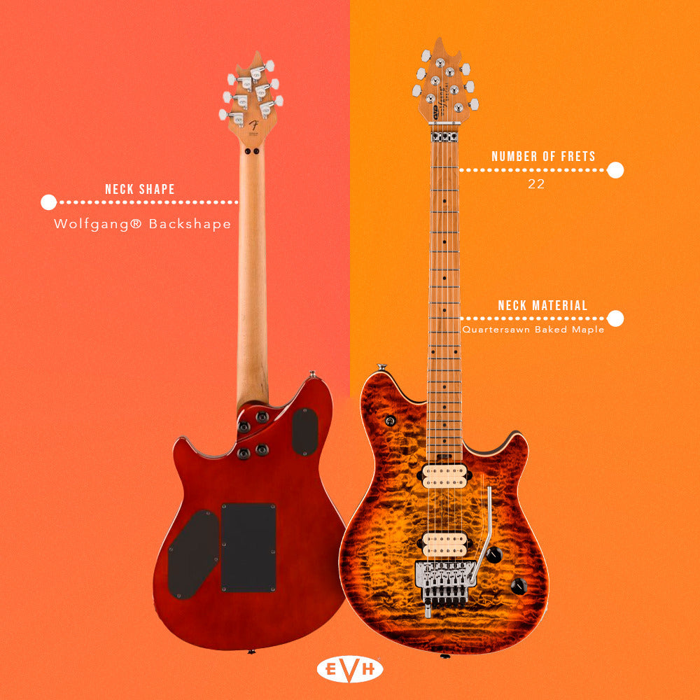 EVH Wolfgang Special QM Electric Guitar Baked Maple Fingerboard (Tiger Eye Glow)