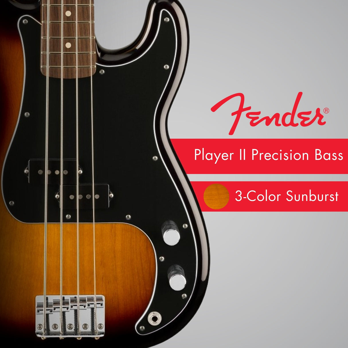 Fender Player II Precision Bass, Rosewood Fingerboard, 3-Color Sunburst