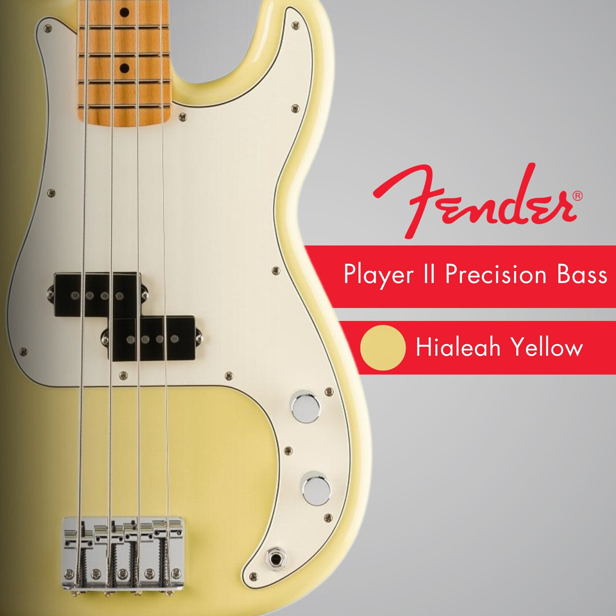 Fender Player II Precision Bass, Maple Fingerboard, Hialeah Yellow