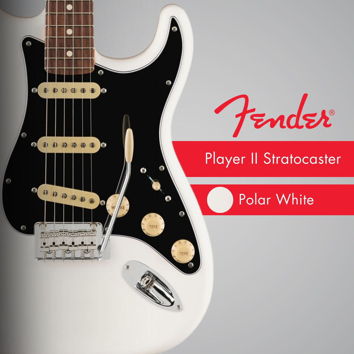 Fender Player II Stratocaster, Rosewood Fingerboard, Polar White Electric Guitar