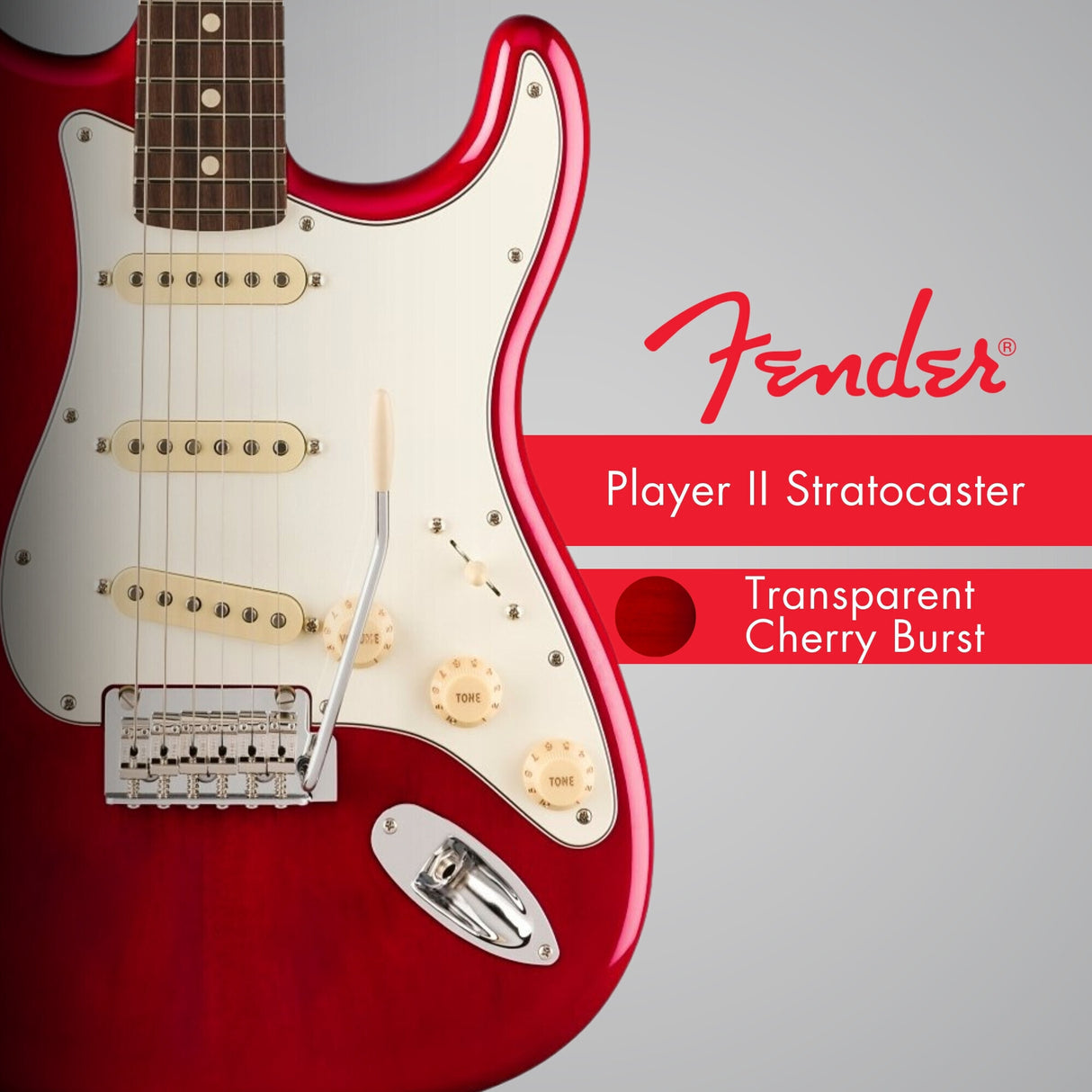 Fender Player II Stratocaster, Rosewood Fingerboard Cherry Burst Electric Guitar