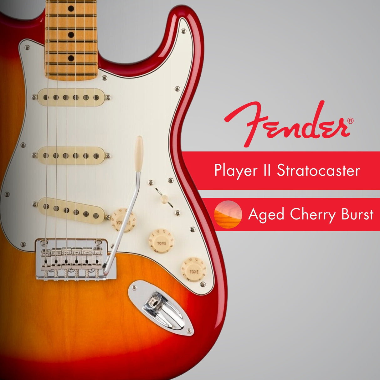 Fender Player II Maple Fingerboard, Aged Cherry Burst Electric Guitar