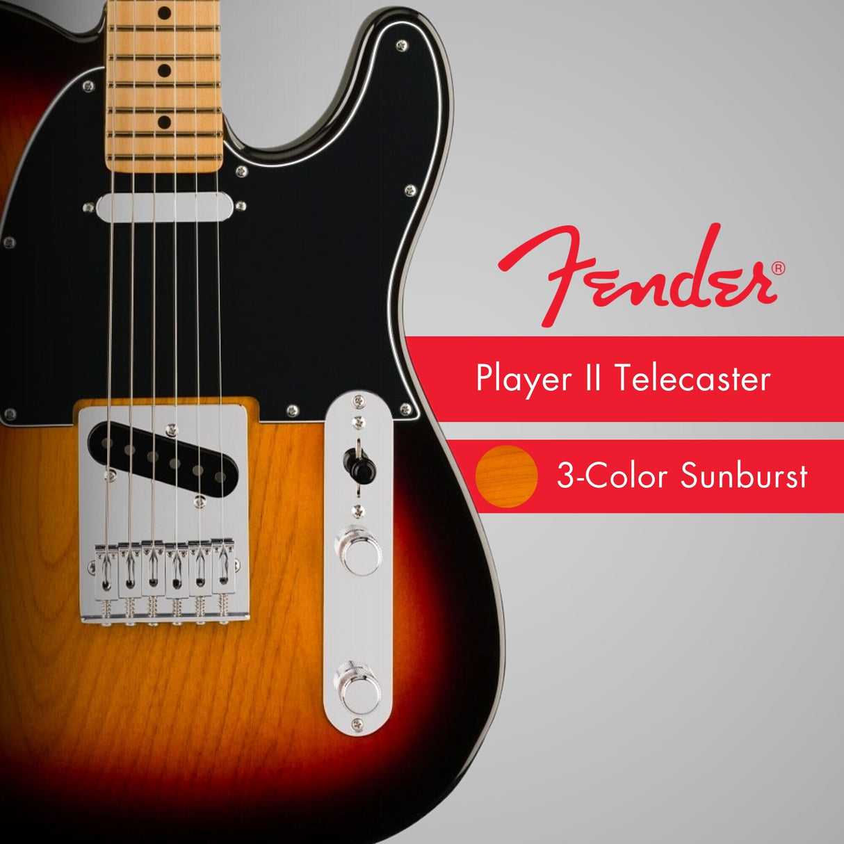 Fender Player II Telecaster, Maple Fingerboard, 3-Color Sunburst Electric Guitar
