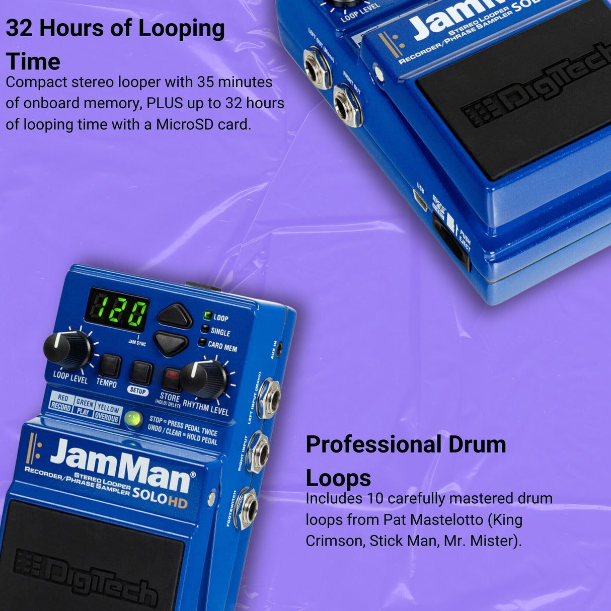 DigiTech JamMan Solo HD High Def Looper USB Effects Pedal with JamSync