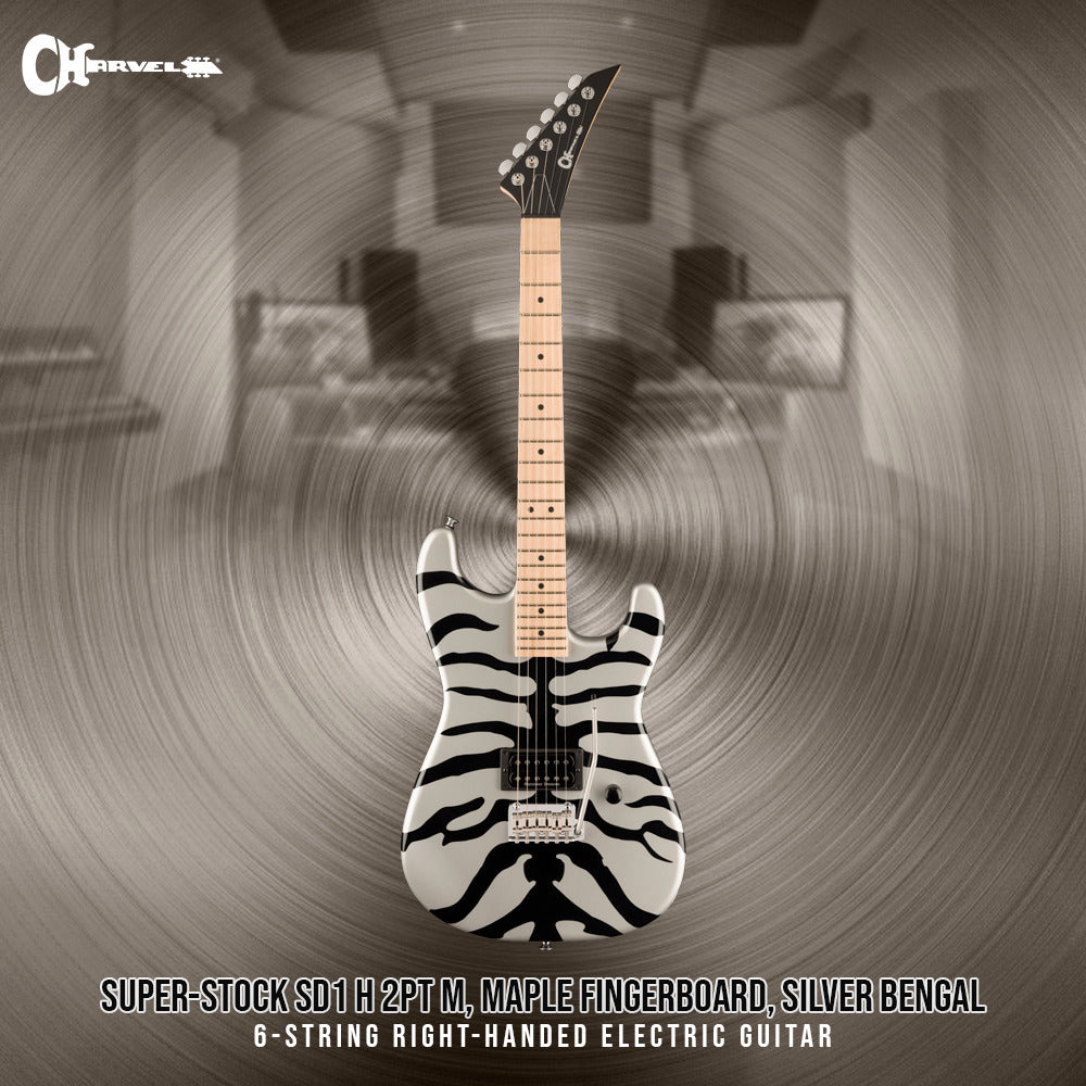 Charvel Super-Stock SD1 H 2PT M Electric Guitar (Silver Bengal)