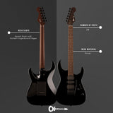 Charvel MJ DK24 HSH 2PT W Mahogany Electric Guitar, Wenge Fingerboard (Black)