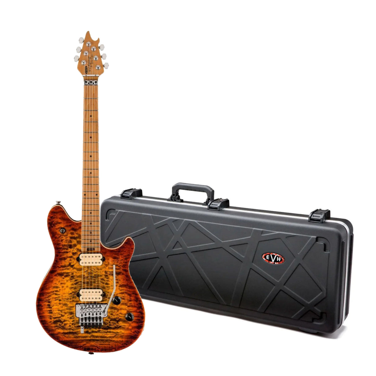 EVH Wolfgang Special QM Electric Guitar, (Tiger Eye Glow) with Hard Case