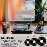 Audio-Technica AT-LP70XBT-BS Fully Automatic Belt-Drive Bluetooth Turntable Kit