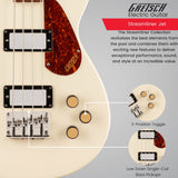 Gretsch Streamliner Jet Club Single-Cut 4-String Bass Guitar Vintage White