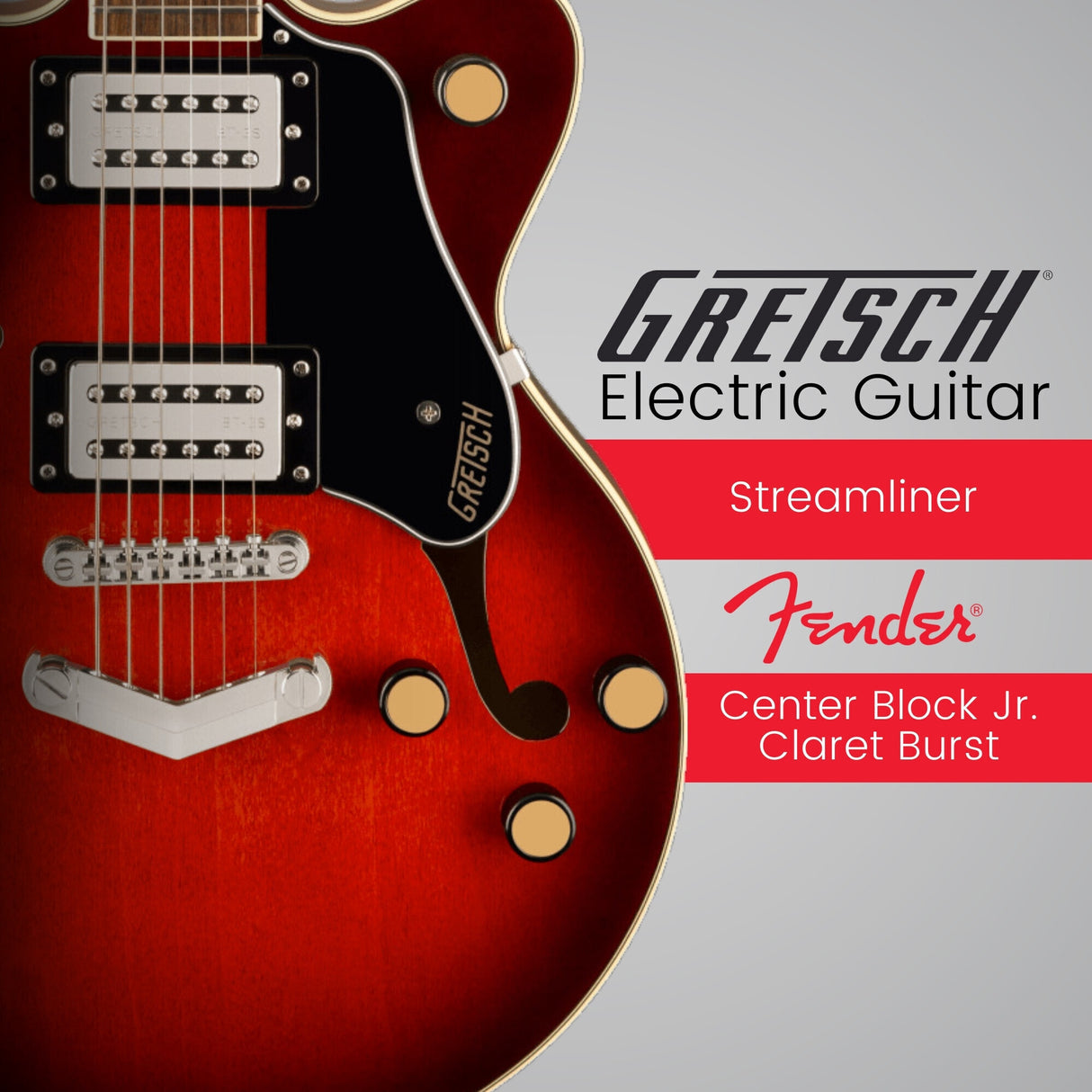 Gretsch G2655 Streamliner Center Block Jr. Electric Guitar (Claret Burst)