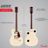 Gretsch Streamliner Jet Club Single-Cut Electric Guitar (Vintage White) Bundle