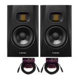 Adam Audio T5V Active Nearfield Monitor 2 Pack with 2 x 25 Feet XLR Cable Bundle