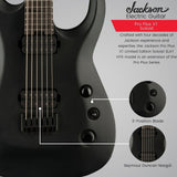 Jackson Pro Plus XT Soloist SLAT HT6 Baritone Satin Black Electric Guitar Bundle