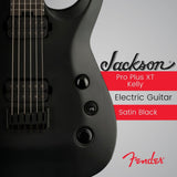 Jackson Pro Plus XT Soloist SLAT HT6 Baritone Satin Black Electric Guitar Bundle
