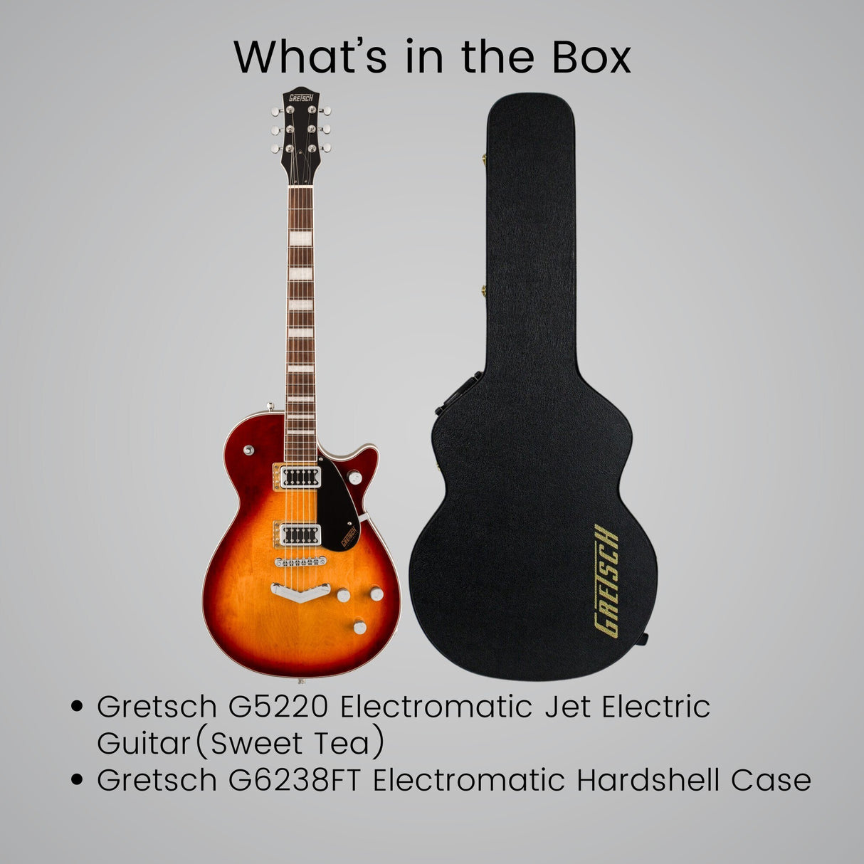 Gretsch G5220 Electromatic Jet BT Single Cut Sweet Tea Electric Guitar Bundle