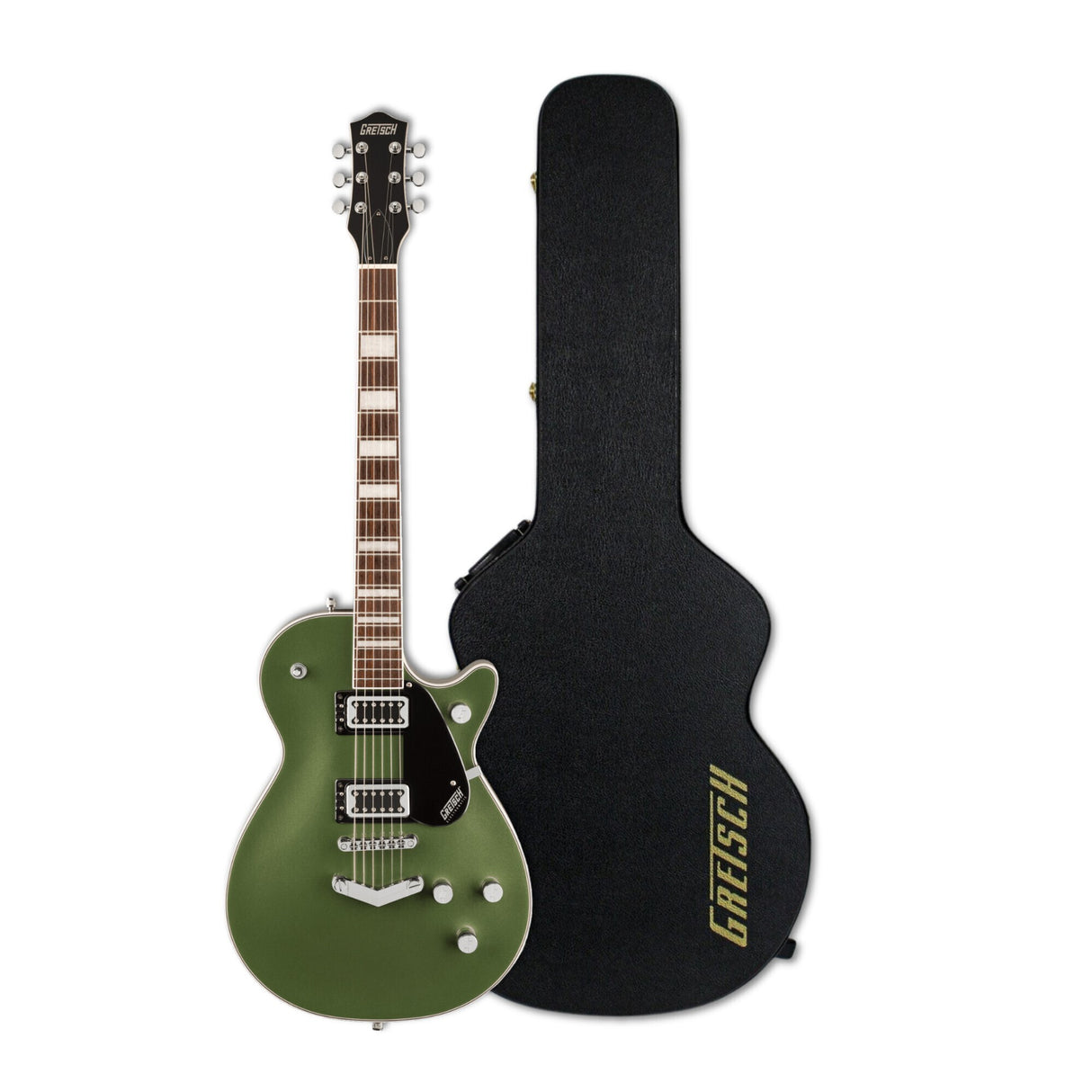 Gretsch G5220 Electromatic Jet BT Single Cut Olive Metallic Guitar Bundle