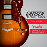 Gretsch G2420T Streamliner Hollow Body Electric Guitar (Robusto Burst) Bundle