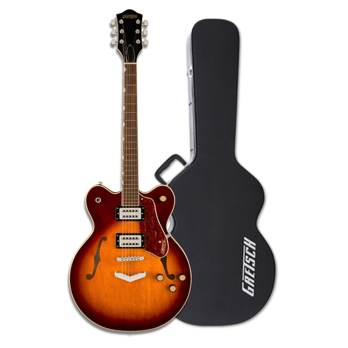 Gretsch G2420T Streamliner Hollow Body Electric Guitar (Robusto Burst) Bundle