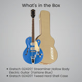 Gretsch G2420T Streamliner Hollow Body Electric Guitar Fairlane Blue Bundle