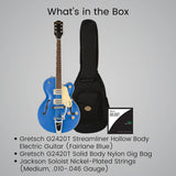 Gretsch G2420T Streamliner Hollow Body Electric Guitar Fairlane Blue Bundle