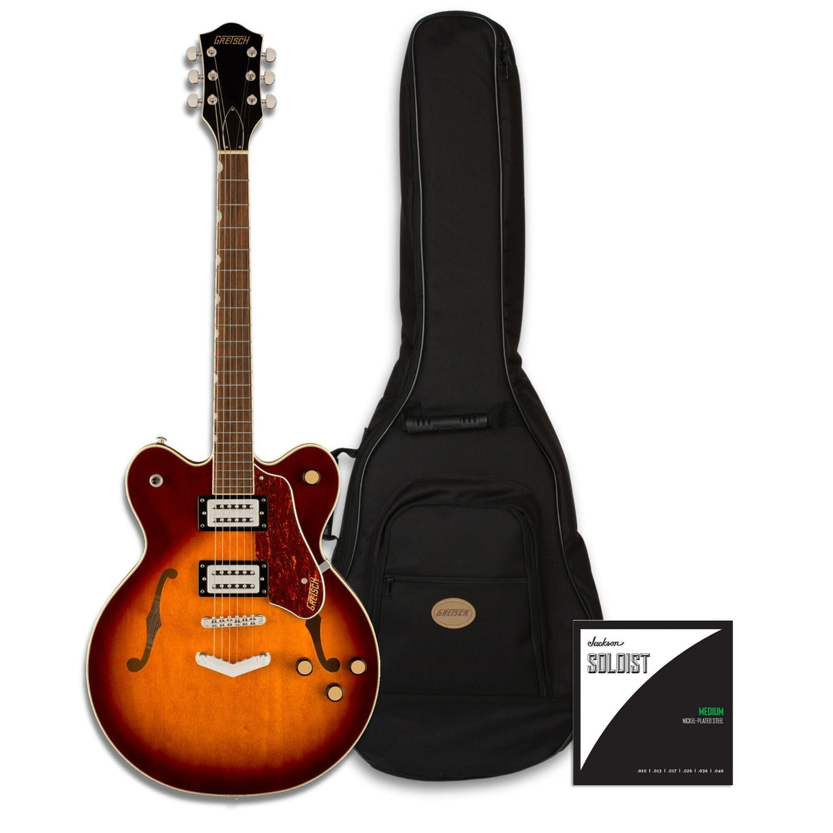 Gretsch G2420T Streamliner Hollow Body Electric Guitar (Robusto Burst) Bundle