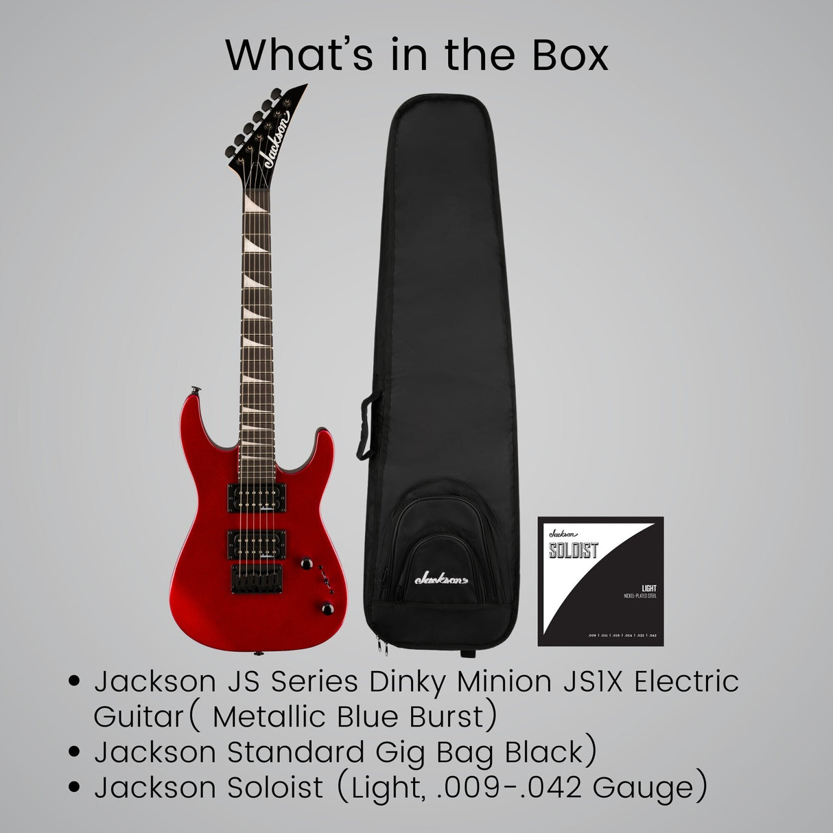 Jackson JS Series Dinky Minion JS1X Metallic Red Electric Guitar Bundle