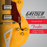 Gretsch G2420 Streamliner Hollow Body Village Amber Electric Guitar Bundle