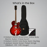 Gretsch G2420 Streamliner Hollow Body Electric Guitar (Claret Burst) with Bundle