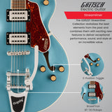 Gretsch G2622T Streamliner Center Block Arctic Blue Electric Guitar Bundle