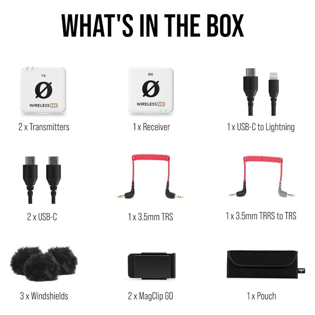 Rode Wireless ME Dual Set Ultra-Compact Wireless Microphone System (White)