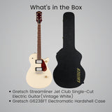 Gretsch Streamliner Jet Club Single-Cut Electric Guitar (Vintage White) Bundle