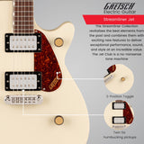 Gretsch Streamliner Jet Club Single-Cut Electric Guitar (Vintage White) Bundle