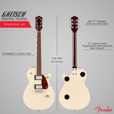 Gretsch Streamliner Jet Club Single-Cut Electric Guitar (Vintage White) Bundle