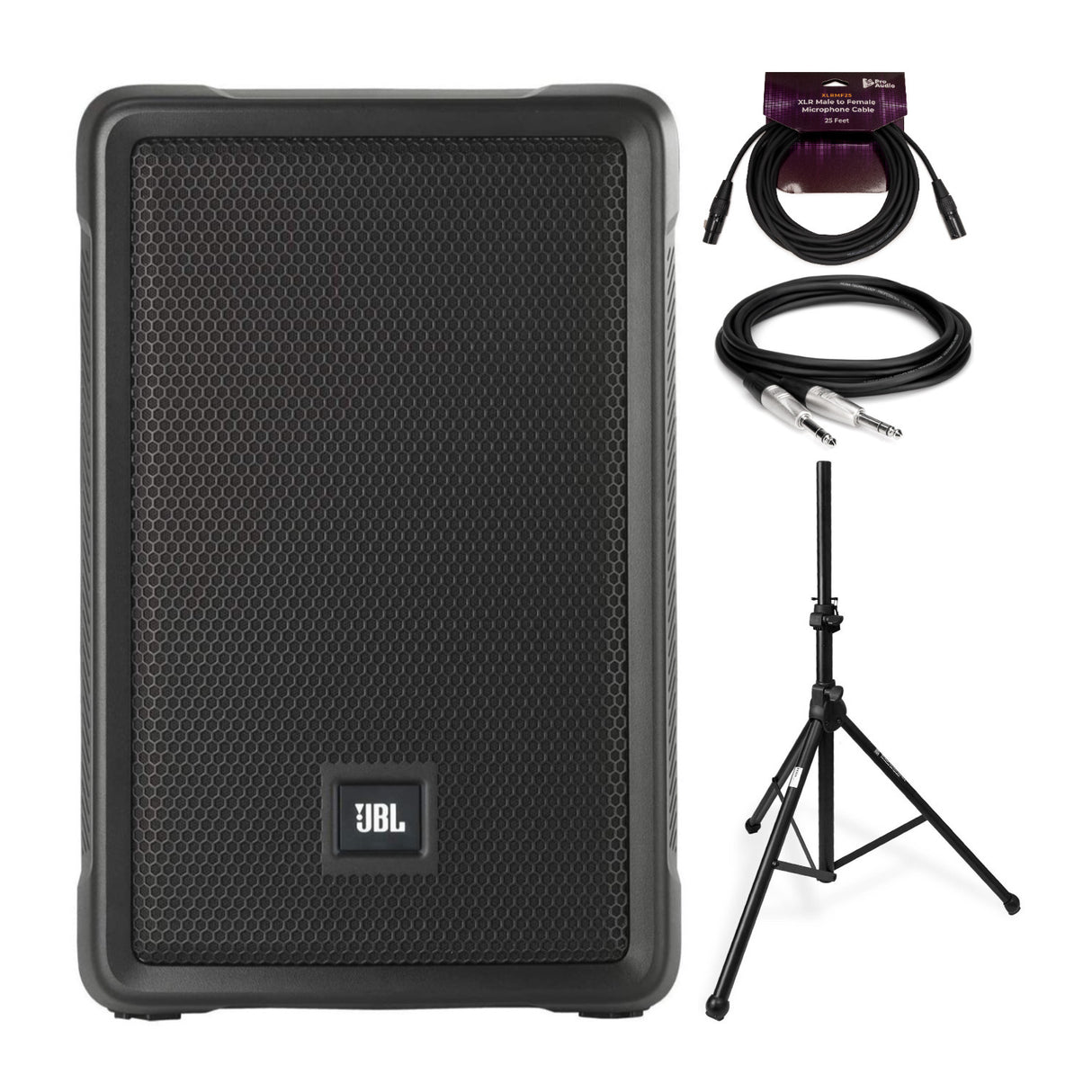 JBL IRX108BT Powered 8 Inch Portable Bluetooth Speaker Bundle