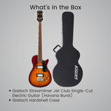 Gretsch Streamliner Jet Club Single-Cut 4-String Bass Guitar (Burst) with Case