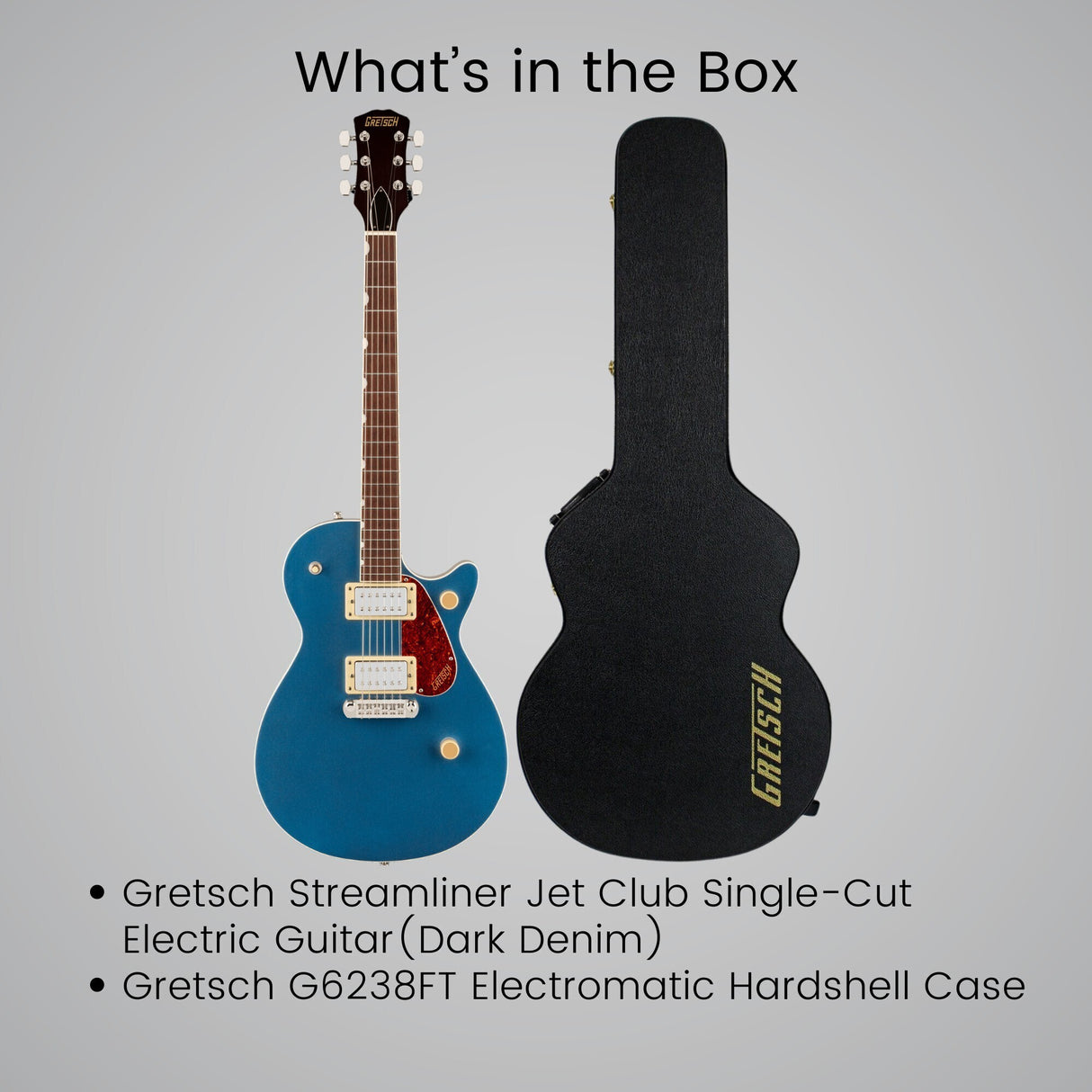 Gretsch Streamliner Jet Club Single-Cut Electric Guitar (Dark Denim) Bundle