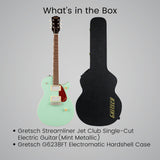 Gretsch Streamliner Jet Club Single-Cut Electric Guitar (Mint Metallic) Bundle