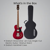 Gretsch Streamliner Jet Club Single-Cut 4-String Bass Guitar (Walnut) Bundle