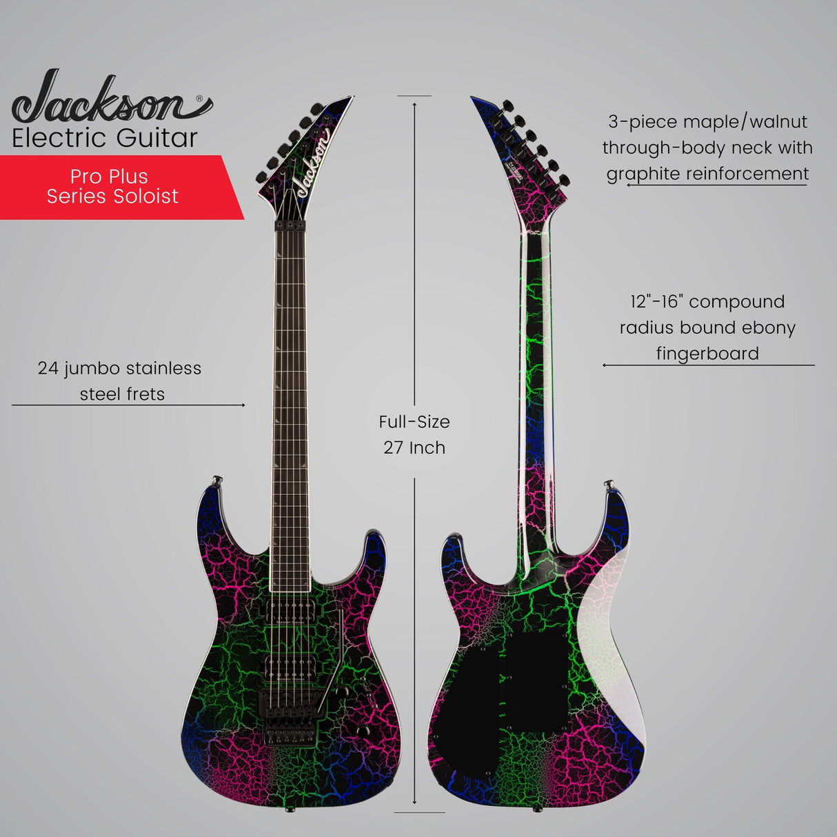 Jackson Pro Plus Series Soloist SL2 Electric Guitar (Bruised Crackle) Bundle
