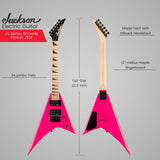 Jackson JS Series Rhoads Minion JS1X Neon Pink Electric Guitar Bundle