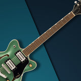 Gretsch G2655 Streamliner Center Block Jr. Electric Guitar (Steel Olive) Bundle