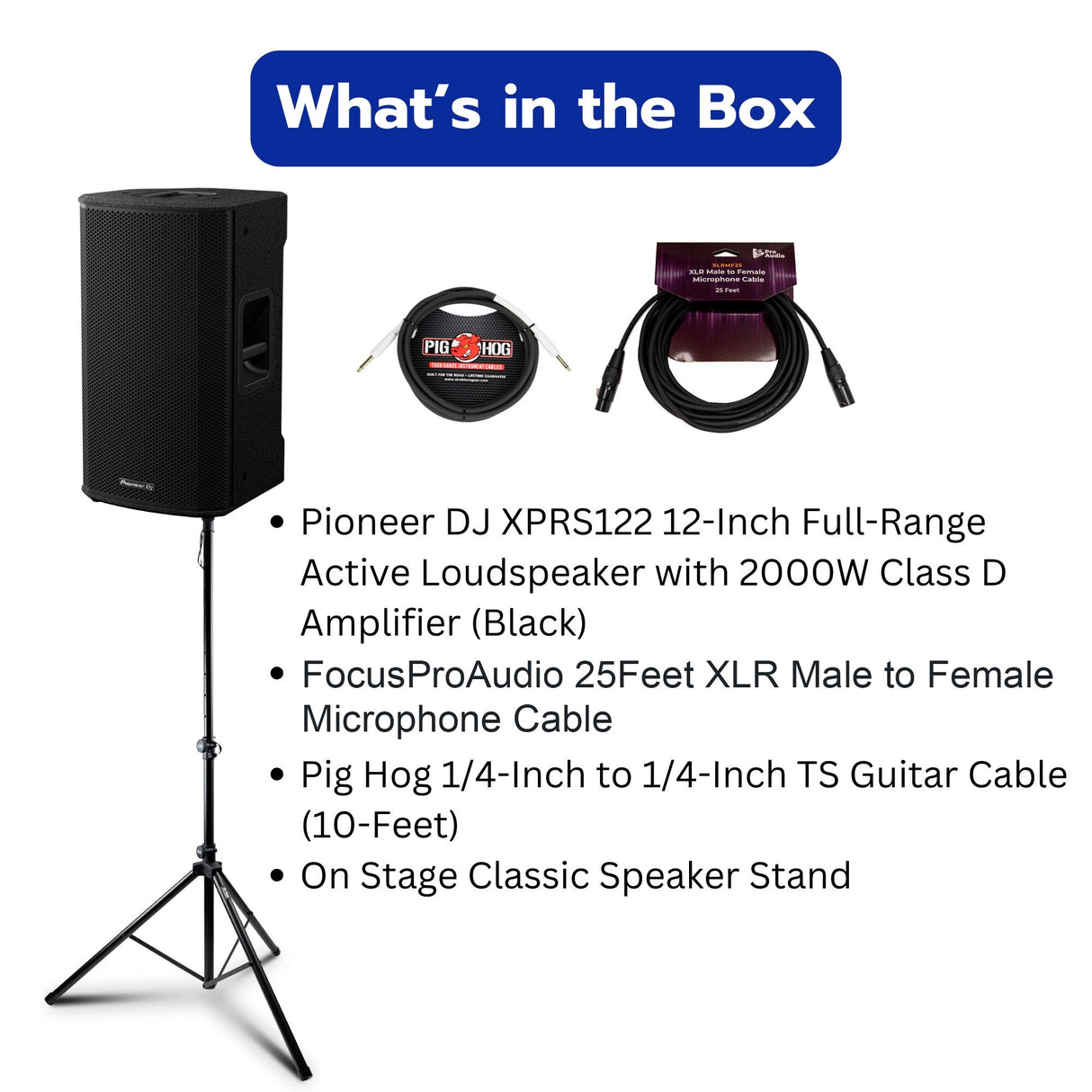 Pioneer DJ XPRS122 12 in. Active 2-Way Loudspeaker with Tripod Speaker Stand