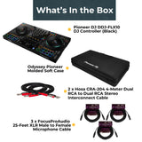 Pioneer DJ DDJ-FLX10 4-Deck/4-Channel DJ Controller with Case and Cables Kit