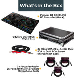 Pioneer DJ DDJ-FLX10 4-Deck/4-Channel DJ Controller with Case and Cables Bundle