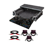 Pioneer DJ DDJ-FLX10 4-Deck/4-Channel DJ Controller with Case and Cables Bundle