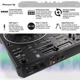 Pioneer DJ DDJ-REV5 4-Deck Serato DJ Controller with Case and 3XLR Cable Bundle