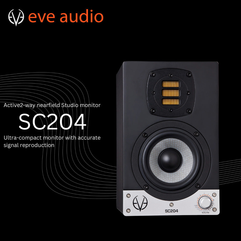 EVE Audio SC204 4-Inch Studio Monitor (Pair) with Isolation Pads and Cables
