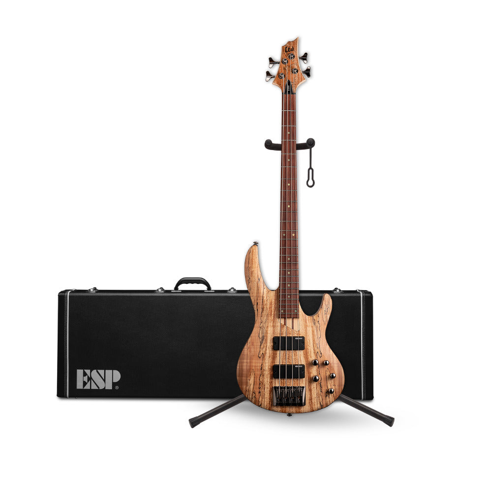 ESP LTD B-204SM Bass Guitar - Natural Satin with Hardshell Case and Stand