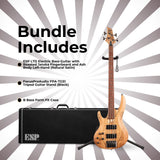 ESP LTD B-204SM Left-handed Bass Guitar - Natural Satin with Case and Stand